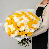 100 Yellow and White Roses 100 Yellow and White Roses
