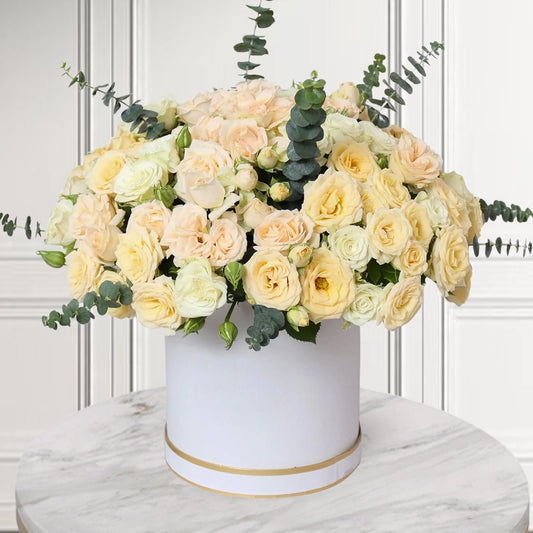 Box of Peach Spray Roses
