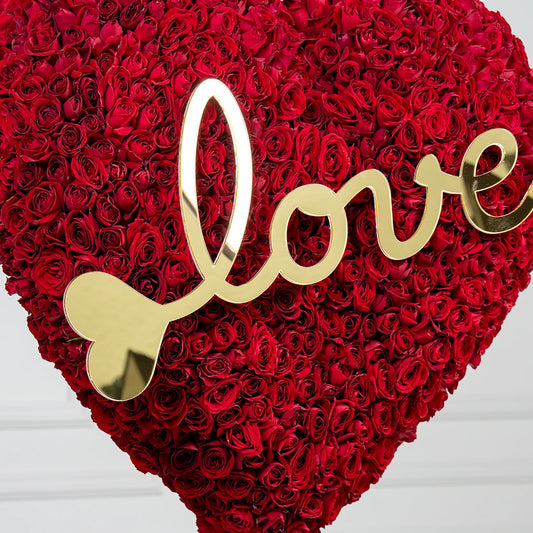Love Struck Red Rose Heart Arrangement