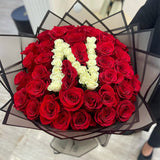 Personalized Letter Red Roses Bouquet Personalized Letter Red Roses Bouquet