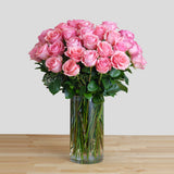 Pink Roses in a Glass Vase Pink Roses in a Glass Vase