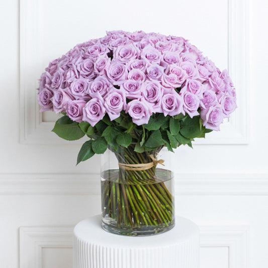 100 Purple Roses Arrangement