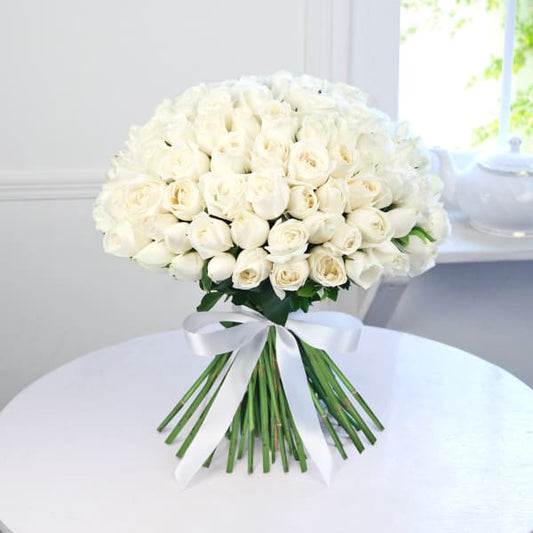 30 White Roses Bouquet