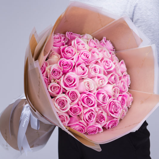 Premium 50 Blush Pink Roses Bouquet