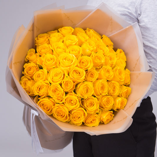 Premium 50 Yellow Roses Bouquet