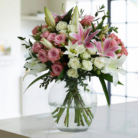 Elegant Flowers in Glass Vase