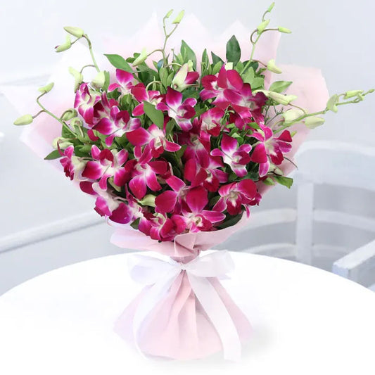 Vibrant Fresh Purple Orchid Bouquet