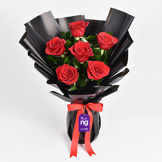 6 Red Roses Kisses Bouquet