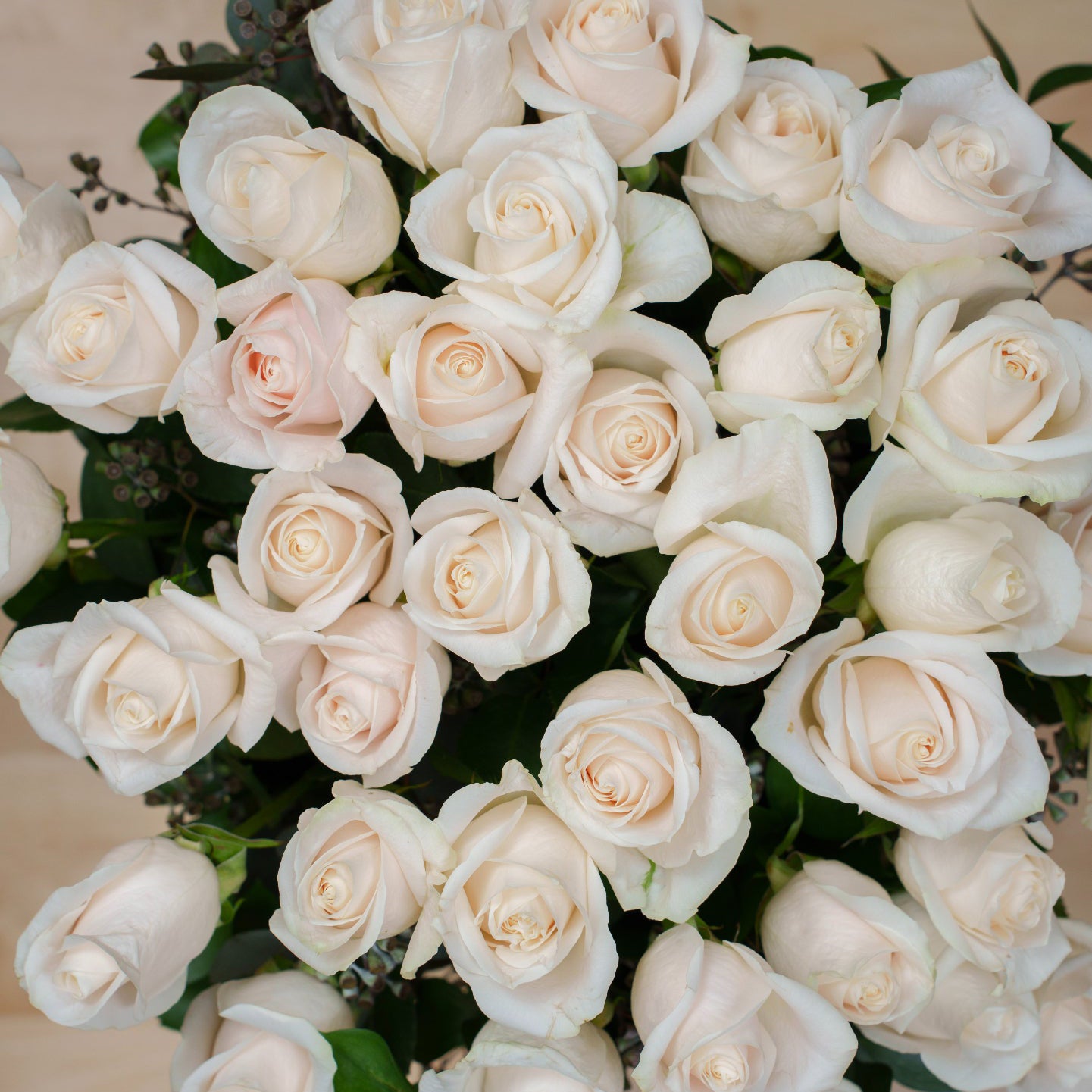 Elegant White Roses in a Glass Vase