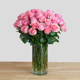 Pink Roses in a Glass Vase