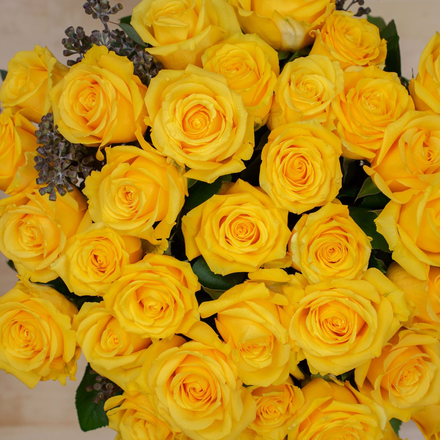 Yellow Roses in a Glass Vase