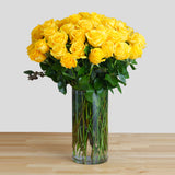 Yellow Roses in a Glass Vase