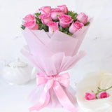 15 Elegant Pink Roses Bouquet