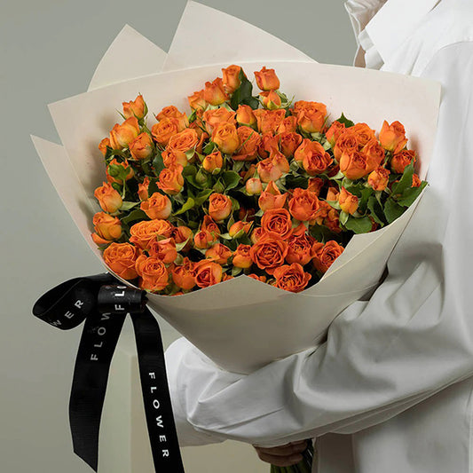 20 Stems Orange Spray Roses Bouquet