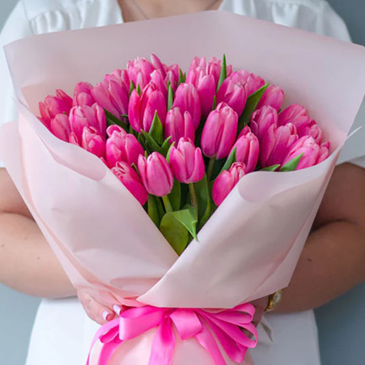 30 Pink Tulips Bouquet