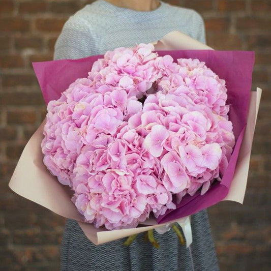 5 Pink Hydrangea Bouquet