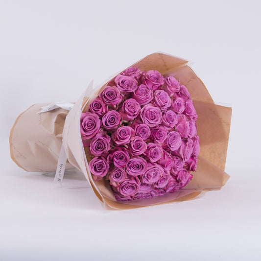 50 Premium Purple Roses Bouquet