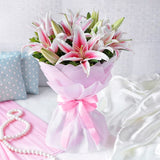 6 Pink Stargazer Lilies Bouquet
