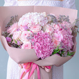 Pink Hydrangea and Rose Bouquet