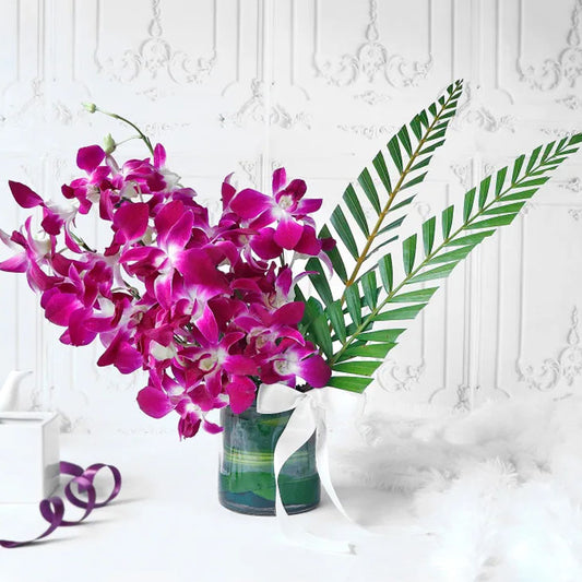 Purple Orchids Centerpiece Arrangement