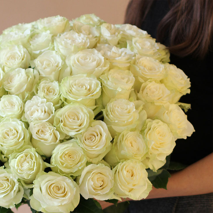 Elegance 50 White Roses Bouquet